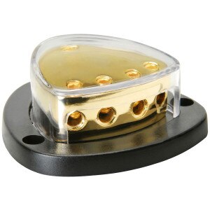 Audtek Gold Distribution Block One 4 AWG In x Four 8 AWG out